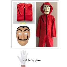 Load image into Gallery viewer, Money Heist Salvador Dali Movie The House of Paper La Casa De Papel child kids adult Cosplay Party Halloween Costume &amp; Face Mask